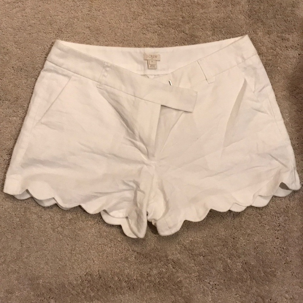 Jcrew bright white scalloped 3in shorts-NWOT